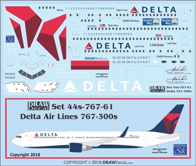 1:144 Delta Airlines (2007 cs) Boeing 767-300 (4+4)