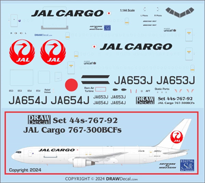 1:144 Japan Airlines Cargo Boeing 767-300ERF