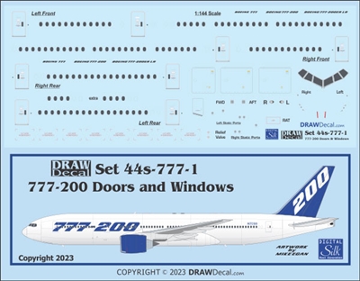1:144 Boeing 777-200 Doors and Windows