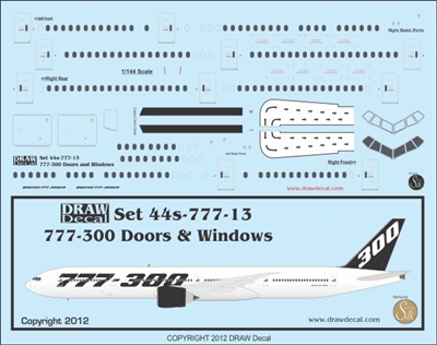 1:144 Boeing 777-300 Doors and Windows
