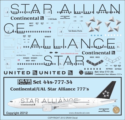 1:144 United / Continental Star Alliance Boeing 777-200