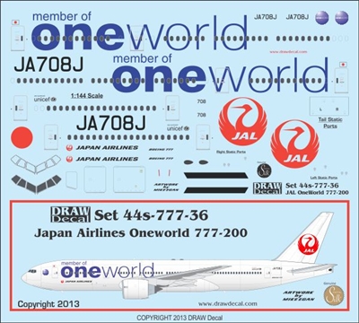 1:144 Japan Airlines 'OneWorld' Boeing 777-200