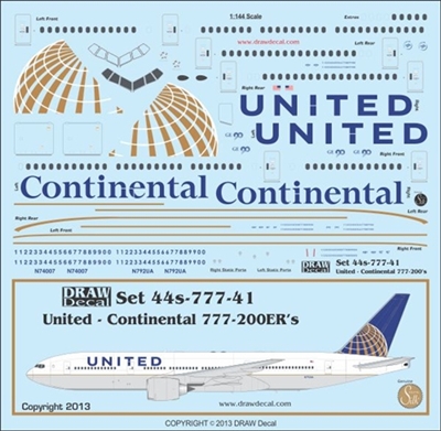 1:144 United / Continental Boeing 777-200ER