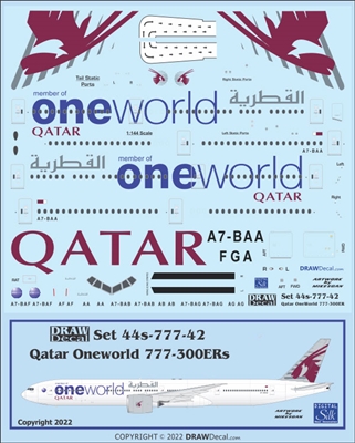 1:144 Qatar Airways 'One World'  Boeing 777-300ER
