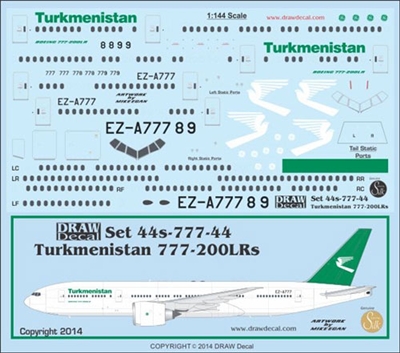 1:144 Turkmenistan Boeing 777-200LR