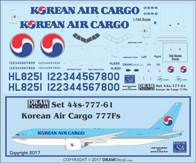 1:144 Korean Air Cargo Boeing 777-2F