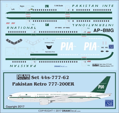 1:144 Pakistan International 'retro' Boeing 777-200ER