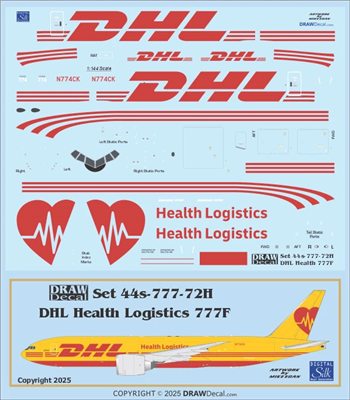 1:144 DHL Health Logistics Boeing 777-2F