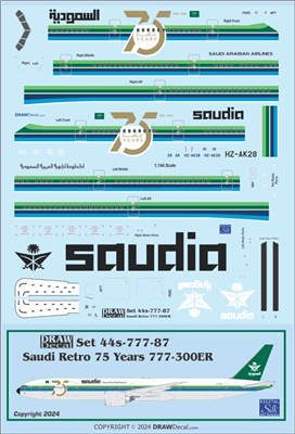 1:144 Saudia (2023 cs) '75 Years' Boeing 777-300ER