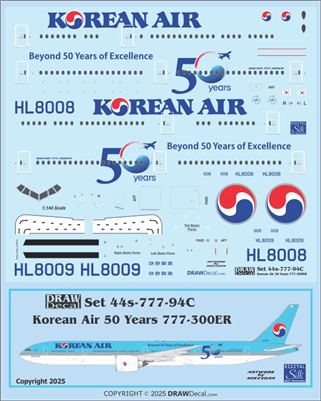 1:144 Korean Air '50 Years' Boeing 777-300ER