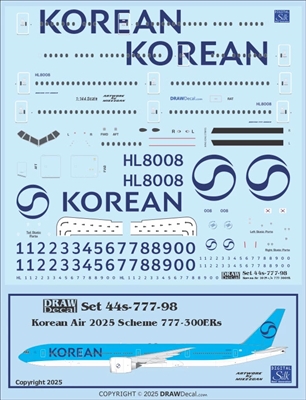 1:144 Korean Air (2025 cs) Boeing 777-300ER