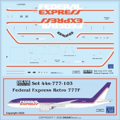 1:144 Federal Express (retro cs)  Boeing 777-2F