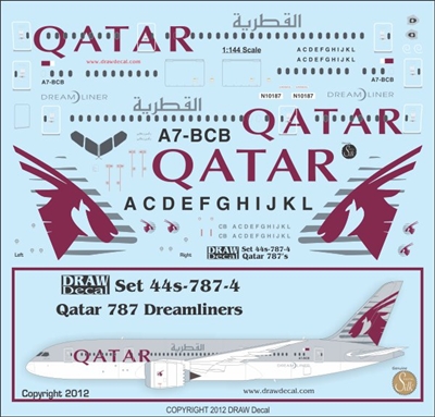 1:144 Qatar Airways Boeing 787-800