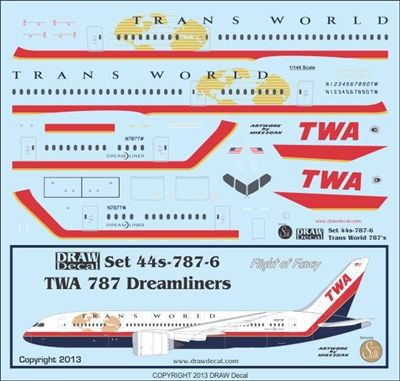 1:144 TWA Boeing 787-800