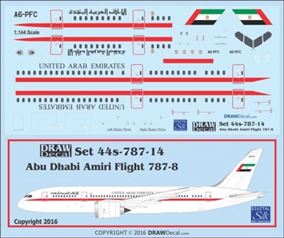 1:144 United Arab Emirates Amiri Flight Boeing 787-800