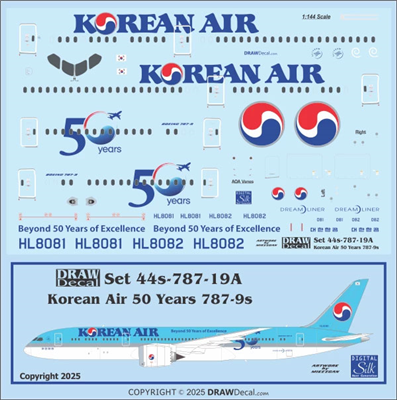 1:144 Korean Air 'Beyond 50 Years of Excellence' Boeing 787-9