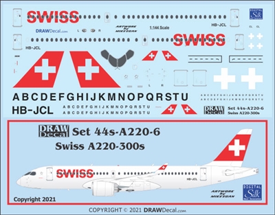 1:144 Swiss Airlines Airbus A.220-300