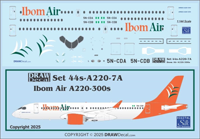 1:144 Ibom Air (2024 cs)  Airbus A.220-300