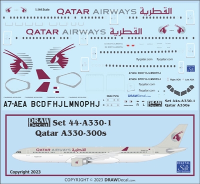 1:144 Qatar Airways Airbus A.330-300