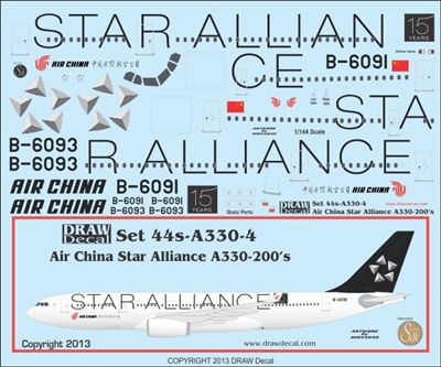 1:144 Air China 'Star Alliance' Airbus A.330-200