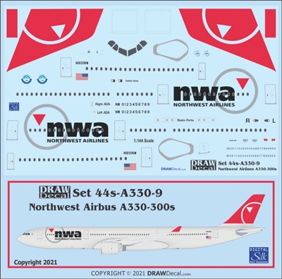 1:144 NWA Northwest Airbus A.330-300
