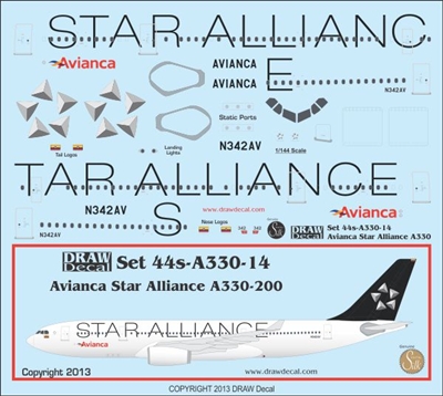 1:144 Avianca Colombia 'Star Alliance' Airbus A.330-200