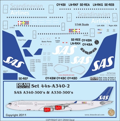 1:144 SAS Airbus A.340-300