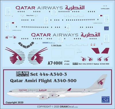 1:144 Qatar Amiri Royal Flight Airbus A.340-500