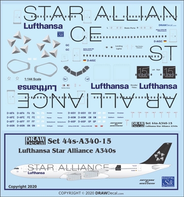 1:144 Lufthansa 'Star Alliance' Airbus A.340-300