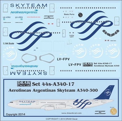1:144 Aerolineas Argentinas 'Skyteam' Airbus A.340-300