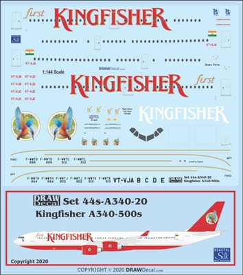 1:144 Kingfisher Airlines Airbus A.340-500