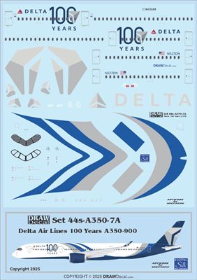 1:144 Delta Airlines '100th Anniversary' Airbus A350-900