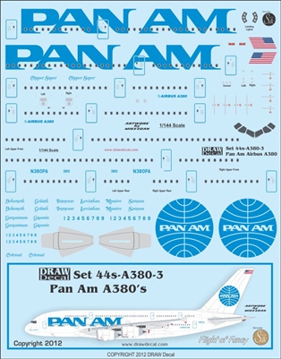 1:144 Pan Am 'billboard' Airbus A.380