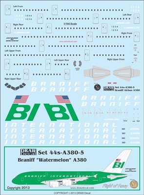 1:144 Braniff International (green cs) Airbus A.380