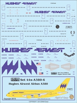 1:144 Hughes Airwest Airbus A.380