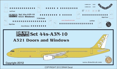 1:144 Airbus A.321 Doors and Windows