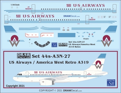 1:144 US Airways / America West Retro Airbus A.319