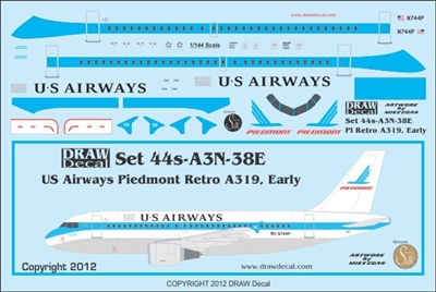 1:144 US Airways 'Piedmont' (early cs) A.319