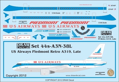 1:144 US Airways 'Piedmont' (late cs) A.319