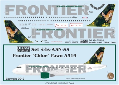 1:144 Frontier 'Chloe the Fawn' `Airbus A.319
