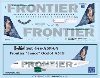 1:144 Frontier 'Lance the Ocelot' Airbus A.319