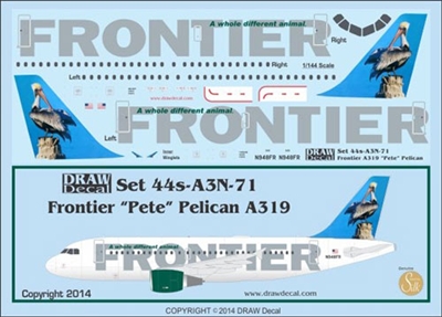 1:144 Frontier 'Pete the Pelican' Airbus A.319
