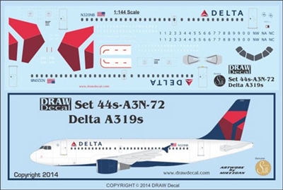 1:144 Delta Airlines (2007 cs) Airbus A.319