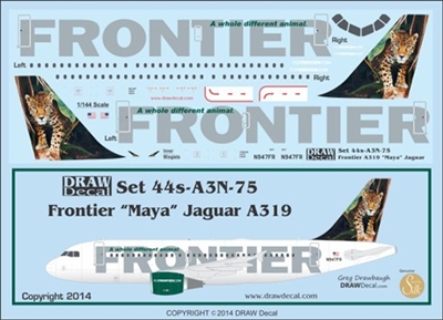 1:144 Frontier 'Maya the Jaguar' Airbus A.319