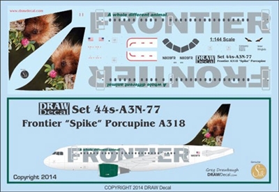 1:144 Frontier 'Spike the Porcupine' Airbus A.318