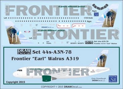 1:144 Frontier 'Earl the Walrus' Airbus A.319