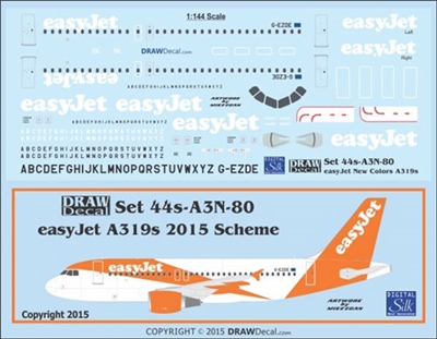 1:144 EasyJet (2015 cs) Airbus A.319