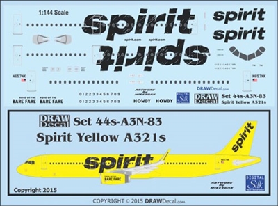 1:144 Spirit Airlines Airbus A.321 (2014 cs)