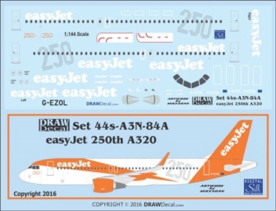 1:144 EasyJet (2015 cs) '250th'  Airbus A.320