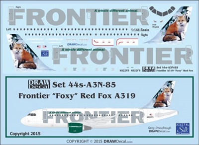 1:144 Frontier Airbus A.319 'Foxy' the Red Fox
